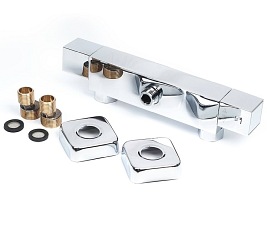 Zestaw natryskowy z kwadratową deszczownicą 20x20 termostat