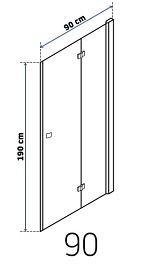 Kabina prysznicowa, drzwi składane 70x90 Rea Best Double
