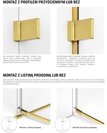 Drzwi prysznicowe 80 cm EXK-1714 Avexa Gold Brushed New Trendy