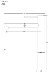 Bateria umywalkowa wysoka chrom CMB7512CH Lugo Corsan