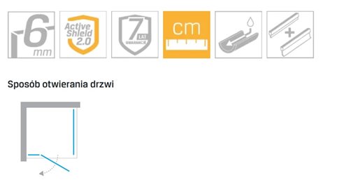Kabina prysznicowa prostokątna 80x90 lewa EXK-1236/EXK-0006 Reflexa New Trendy