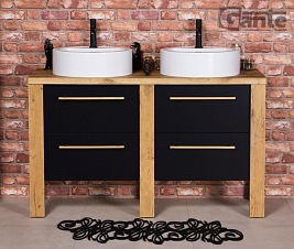 Stojąca szafka łazienkowa 130 cm z dwiema umywalkami Cortez Gante