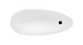 Wanna wolnostojąca + klik-klak chrom czarna Keya B&W Besco 165x70 cm