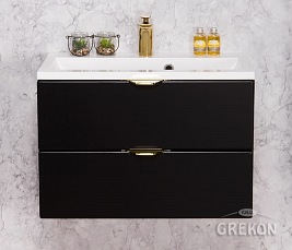 Czarna szafka łazienkowa z umywalką 60 cm Victa