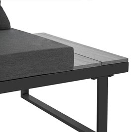 Zestaw mebli ogrodowych metalowych stół i narożnik Toba kolor czarny