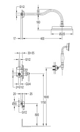 Zestaw prysznicowy Armance SYS AM10 ORB