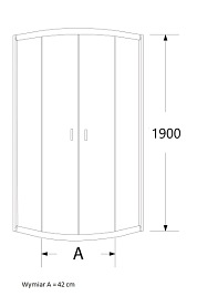 Kabina prysznicowa, półokrągła 80x80 Stylio BK501T+