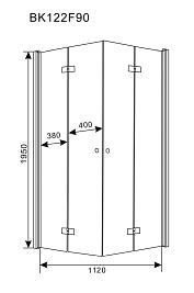Kabina prysznicowa drzwi składane 90x90 BK122FT09 Foldex