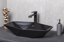 Czarna umywalka nablatowa 58 cm KR-570 BLM Kerra