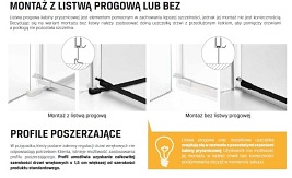 Czarna kabina pięciokątna 80x80 lewa EXK-3873 Avexa New Trendy Black