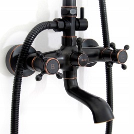 Zestaw natryskowy retro w kolorze czarnym Old Black Rea