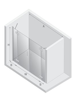 Drzwi prysznicowe uchylne 170 cm New Renoma D-0097A/D-0098A