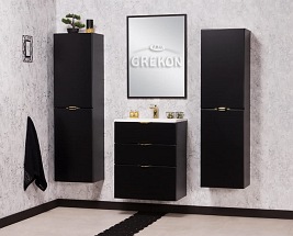 Czarna szafka łazienkowa z umywalką 60/3 cm Victa