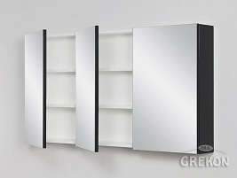 Czarna matowa szafka wisząca z lustrem 65x120 Victa