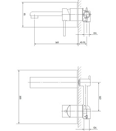 Bateria umywalkowa podtynkowa złota Darling DA5015GL Omnires