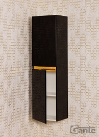 Czarny słupek łazienkowy wiszący złoty uchwyt 144x40 seria Diamond Gold Gante C