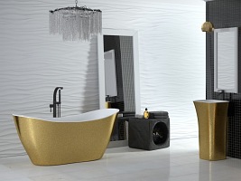 Wanna wolnostojąca złota 160 cm + klik-klak chrom Viya Glam Besco