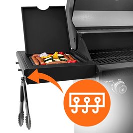 Grill gazowy ZEUS-C kolor czarny ruszt żeliwny moc 14,5 kW + pokrowiec + palnik boczny + LED zdjęcie 15