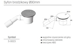 Syfon brodzikowy 90 mm S-0023 New Trendy