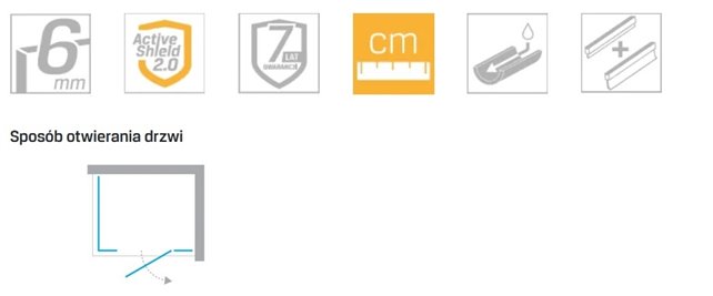 Kabina prysznicowa 110x90 EXK-1225 prawa Reflexa New Trendy