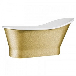 Wanna wolnostojąca kolor złoty 150 cm z syfonem klik - klak Gloria Glam Besco