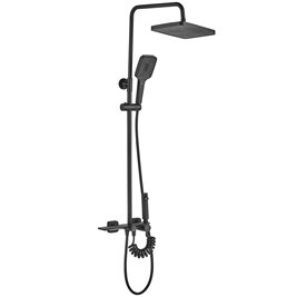 Czarny zestaw prysznicowy z wylewką Helix Rea