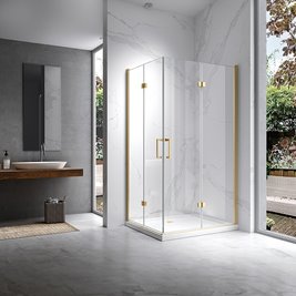 Kabina 100x80 widok pod kątem złota