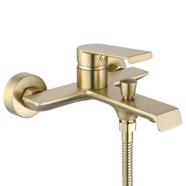 Złota szczotkowana bateria wannowa Hass Rea Gold