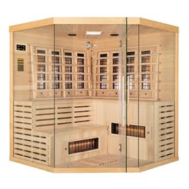 Sauna na podczerwień 6-osobowa 180x180 cm grzejniki kwarcowe i karbonowe Alta7 Infrared