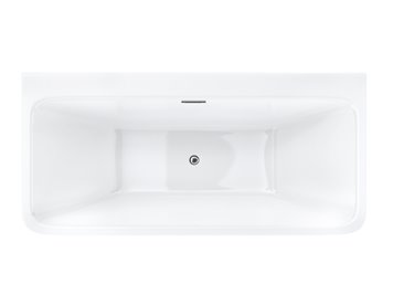 Wanna akrylowa, przyścienna wolnostojąca Iseo Corsan 150 cm korek klik-klak chrom