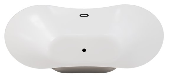 Czarno-biała wanna wolnostojąca 170 cm korek klik-klak czarny Amber Besco WAS-170BABBC