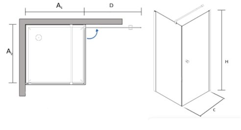 Kabina prysznicowa kwadratowa 80x80 cm BK259/1T