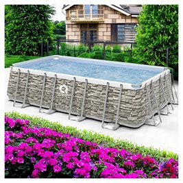 Duży basen ogrodowy stelażowy prostokątny Avenli Rocky 400x200 cm