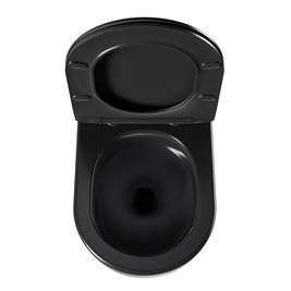Czarna matowa miska wc wisząca Rimless Nero Tornado NERO-MTB-03 Hydrosan