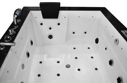 Brązowa prostokątna wanna z hydromasażem 180x150 cm MUS-1089B