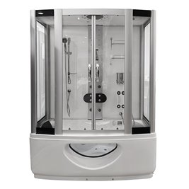 Biała Prostokątna kabino wanna z hydromasażem 165x85 cm MO-09944B-165