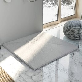 Brodzik kwadratowy biały struktura kamienia smc 90x90 Magnum White Rea