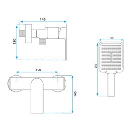 Czarna bateria prysznicowa Hass Rea Black