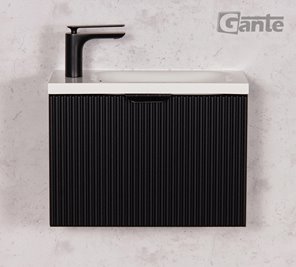 Szafka łazienkowa wisząca z umywalką czarny mat 50 cm Fresco Gante