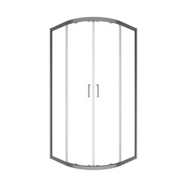 Stal szczotkowana kabina prysznicowa półokrągła szkło przeźroczyste 80x80 cm Modern Besco MPGM-80-190C