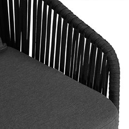 Zestaw mebli ogrodowych metalowych stół, sofa oraz fotele Sierra kolor czarny