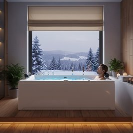 Wanna z hydromasażem prostokątna Ramona 640 180x90