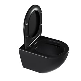 Czarna matowa miska wc wisząca Rimless Nero Tornado NERO-MTB-03 Hydrosan