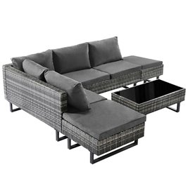 Zestaw mebli ogrodowych z technorattanu narożnik tarasowy Lime szary