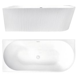 Wanna narożna przyścienna ryflowana lewa 170 cm Wenus Rea