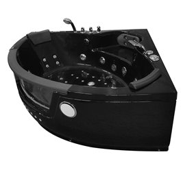 Czarna wanna z hydromasażem narożna Turbo 152x152 cm MO-1004