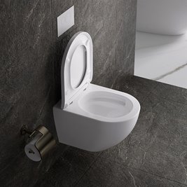 Biała miska wc wisząca Rimless Nero Tornado NERO-WH-02 Hydrosan