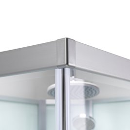 Kabina prysznicowa zabudowana prostokątna profil szczotkowany 100x80 Alma Lewa