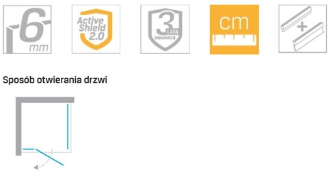 Kabina prysznicowa 80x90 lewa D-0111A/D-0084B New Renoma New Trendy