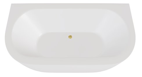 Wanna wolnostojąca przyścienna + klik-klak złoty Volya Besco 140 cm WKV-140-WZL